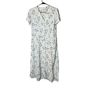 Vintage 80s E.D.‎ Michaels by Melanie Drucker Blue Floral Maxi Dress Size 12
